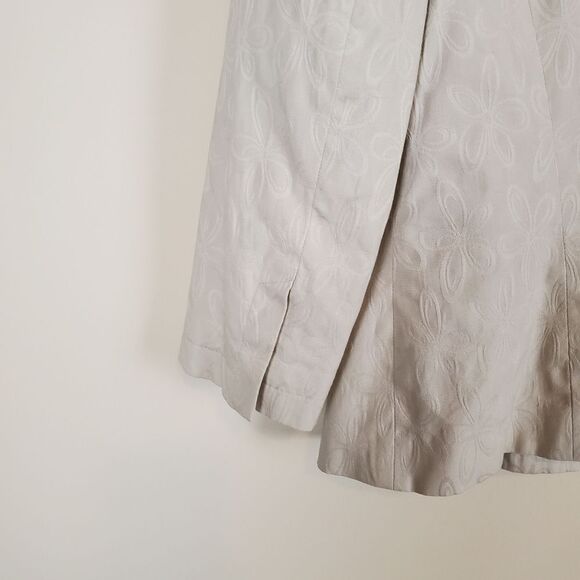 Tribal Flower Print Tan Blazer Jacket Size 12 - Picture 7 of 8